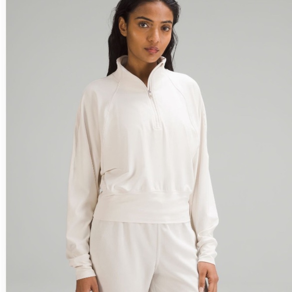 LuLuLemon Ready to Rulu Half-zip Pullover - color white opal